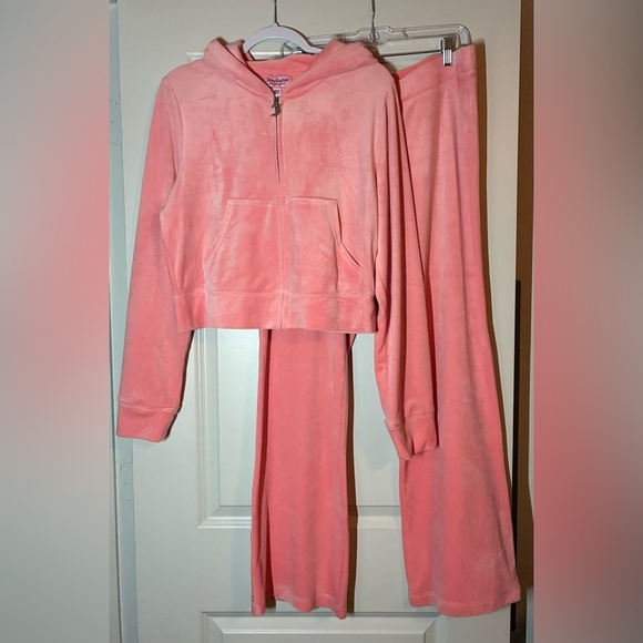 🆕 Juicy Couture | OG Big Bling Velour Matching Set in Strawberry Ice Size XL - Picture 2 of 9